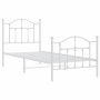 Metal bed frame with headboard and footboard white 90x190 cm by vidaXL, Beds and slatted bases - Ref: Foro24-353498, Price: 9...