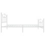 Metal bed frame with headboard and footboard white 90x190 cm by vidaXL, Beds and slatted bases - Ref: Foro24-353498, Price: 9...