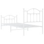 Metal bed frame with headboard and footboard white 90x190 cm by vidaXL, Beds and slatted bases - Ref: Foro24-353498, Price: 9...