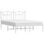 Metal bed frame with white headboard 140x190 cm by vidaXL, Beds and slatted bases - Ref: Foro24-353488, Price: 124,23 €, Disc...