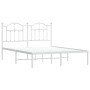 Metal bed frame with white headboard 140x190 cm by vidaXL, Beds and slatted bases - Ref: Foro24-353488, Price: 124,23 €, Disc...