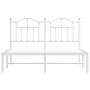 Metal bed frame with white headboard 140x190 cm by vidaXL, Beds and slatted bases - Ref: Foro24-353488, Price: 124,23 €, Disc...