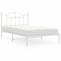 Metal bed frame with white headboard 107x203 cm by vidaXL, Beds and slatted bases - Ref: Foro24-353484, Price: 84,99 €, Disco...