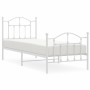 Metal bed frame with headboard and footboard white 80x200 cm by vidaXL, Beds and slatted bases - Ref: Foro24-353497, Price: 9...