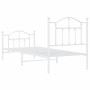 Metal bed frame with headboard and footboard white 80x200 cm by vidaXL, Beds and slatted bases - Ref: Foro24-353497, Price: 9...