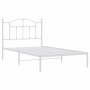 Bettgestell aus Metall mit weißem Kopfteil 100x190 cm von vidaXL, Betten und Lattenroste - Ref: Foro24-353482, Preis: 77,66 €...