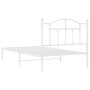 Bettgestell aus Metall mit weißem Kopfteil 100x190 cm von vidaXL, Betten und Lattenroste - Ref: Foro24-353482, Preis: 77,66 €...