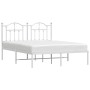 Estructura de cama de metal con cabecero blanca 135x190 cm de vidaXL, Camas y somieres - Ref: Foro24-353487, Precio: 114,08 €...