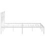 Metal bed frame with white headboard 135x190 cm by vidaXL, Beds and slatted bases - Ref: Foro24-353487, Price: 114,08 €, Disc...