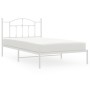 Metal bed frame with white headboard 100x200 cm by vidaXL, Beds and slatted bases - Ref: Foro24-353483, Price: 79,99 €, Disco...