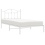 Metal bed frame with white headboard 100x200 cm by vidaXL, Beds and slatted bases - Ref: Foro24-353483, Price: 79,99 €, Disco...