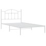 Metal bed frame with white headboard 100x200 cm by vidaXL, Beds and slatted bases - Ref: Foro24-353483, Price: 79,99 €, Disco...