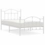 White metal bed frame with headboard and footboard 100x190 cm by vidaXL, Beds and slatted bases - Ref: Foro24-353500, Price: ...