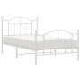 White metal bed frame with headboard and footboard 100x190 cm by vidaXL, Beds and slatted bases - Ref: Foro24-353500, Price: ...