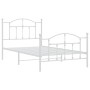 White metal bed frame with headboard and footboard 100x190 cm by vidaXL, Beds and slatted bases - Ref: Foro24-353500, Price: ...