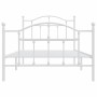 White metal bed frame with headboard and footboard 100x190 cm by vidaXL, Beds and slatted bases - Ref: Foro24-353500, Price: ...