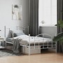 Estructura cama metal con cabecero y pie cama blanca 100x200 cm de vidaXL, Camas y somieres - Ref: Foro24-353501, Precio: 93,...