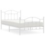 Estructura cama metal con cabecero y pie cama blanca 100x200 cm de vidaXL, Camas y somieres - Ref: Foro24-353501, Precio: 95,...