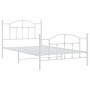 Metal bed frame with headboard and footboard white 100x200 cm by vidaXL, Beds and slatted bases - Ref: Foro24-353501, Price: ...