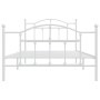 Metal bed frame with headboard and footboard white 100x200 cm by vidaXL, Beds and slatted bases - Ref: Foro24-353501, Price: ...