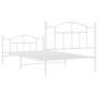 Estructura cama metal con cabecero y pie cama blanca 100x200 cm de vidaXL, Camas y somieres - Ref: Foro24-353501, Precio: 95,...