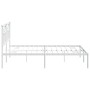 Metal bed frame with white headboard 180x200 cm by vidaXL, Beds and slatted bases - Ref: Foro24-353492, Price: 135,58 €, Disc...