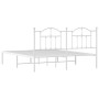 Metal bed frame with white headboard 180x200 cm by vidaXL, Beds and slatted bases - Ref: Foro24-353492, Price: 135,58 €, Disc...