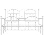 Metal bed frame with headboard and white footboard 135x190 cm by vidaXL, Beds and slatted bases - Ref: Foro24-353505, Price: ...