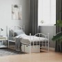 Metal bed frame with headboard and footboard white 75x190 cm by vidaXL, Beds and slatted bases - Ref: Foro24-353496, Price: 9...