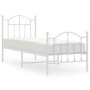 Estructura cama metal con cabecero y pie cama blanca 75x190 cm de vidaXL, Camas y somieres - Ref: Foro24-353496, Precio: 90,5...