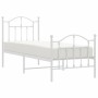 Estructura cama metal con cabecero y pie cama blanca 75x190 cm de vidaXL, Camas y somieres - Ref: Foro24-353496, Precio: 90,5...