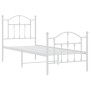 Estructura cama metal con cabecero y pie cama blanca 75x190 cm de vidaXL, Camas y somieres - Ref: Foro24-353496, Precio: 90,5...