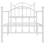 Metal bed frame with headboard and footboard white 75x190 cm by vidaXL, Beds and slatted bases - Ref: Foro24-353496, Price: 9...