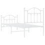 Metal bed frame with headboard and footboard white 75x190 cm by vidaXL, Beds and slatted bases - Ref: Foro24-353496, Price: 9...