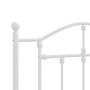 Metal bed frame with headboard and footboard white 75x190 cm by vidaXL, Beds and slatted bases - Ref: Foro24-353496, Price: 9...