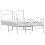 Metal bed frame with headboard and white footboard 120x190 cm by vidaXL, Beds and slatted bases - Ref: Foro24-353503, Price: ...