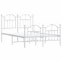 Metal bed frame with headboard and white footboard 120x190 cm by vidaXL, Beds and slatted bases - Ref: Foro24-353503, Price: ...