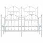 Metal bed frame with headboard and white footboard 120x190 cm by vidaXL, Beds and slatted bases - Ref: Foro24-353503, Price: ...