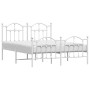 Metal bed frame with headboard and white footboard 140x200 cm by vidaXL, Beds and slatted bases - Ref: Foro24-353507, Price: ...