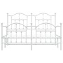 Metal bed frame with headboard and white footboard 140x200 cm by vidaXL, Beds and slatted bases - Ref: Foro24-353507, Price: ...