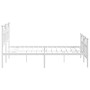 Estructura cama metal con cabecero y estribo blanco 140x200 cm de vidaXL, Camas y somieres - Ref: Foro24-353507, Precio: 149,...