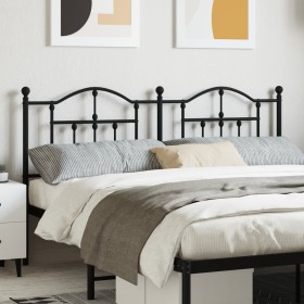 Black metal headboard 160 cm by vidaXL, Headboards and footboards - Ref: Foro24-353474, Price: 60,37 €, Discount: %