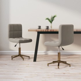 2pcs Light Gray Velvet Swivel Dining Chairs by vidaXL, dining chairs - Ref: Foro24-334535, Price: 106,99 €, Discount: %