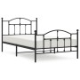 Bed frame with headboard and black metal footboard 100x200cm by vidaXL, Beds and slatted bases - Ref: Foro24-353452, Price: 9...