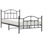 Bed frame with headboard and black metal footboard 100x200cm by vidaXL, Beds and slatted bases - Ref: Foro24-353452, Price: 9...