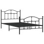 Bed frame with headboard and black metal footboard 100x200cm by vidaXL, Beds and slatted bases - Ref: Foro24-353452, Price: 9...