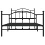 Bed frame with headboard and black metal footboard 100x200cm by vidaXL, Beds and slatted bases - Ref: Foro24-353452, Price: 9...