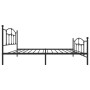 Bed frame with headboard and black metal footboard 100x200cm by vidaXL, Beds and slatted bases - Ref: Foro24-353452, Price: 9...