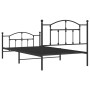 Bed frame with headboard and black metal footboard 100x200cm by vidaXL, Beds and slatted bases - Ref: Foro24-353452, Price: 9...