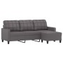 3-Sitzer-Sofa mit Hocker aus grauem Kunstleder 180 cm von vidaXL, Sofas - Ref: Foro24-3201016, Preis: 380,29 €, Rabatt: %